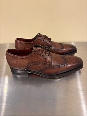 Magnanni Brown Brogue Leather Oxfords